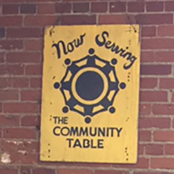 Image of a sign on a brick wall