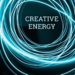 Swirly , bright design with "Creative Energy" in bold