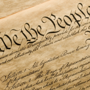 Close up of the U.S. Constitution
