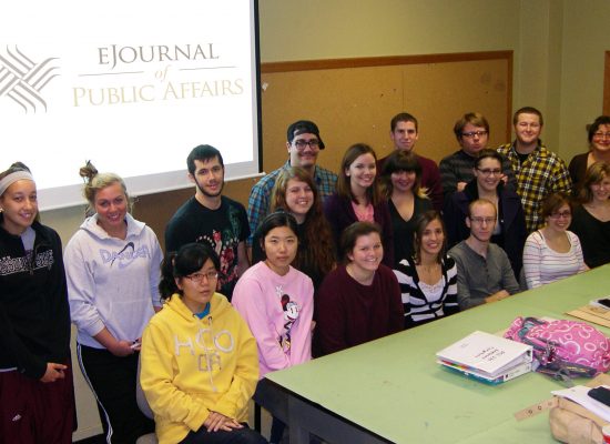Image of the eJournal of Public Affairs logo team